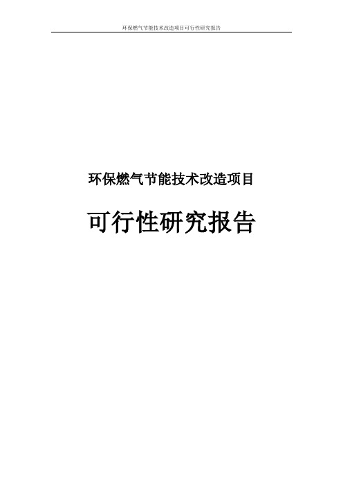 环保燃气节能技术改造项目可行性研究报告