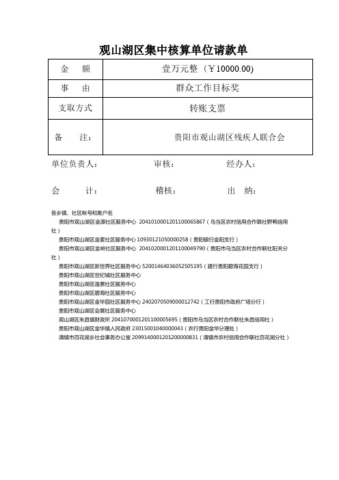 请 款 单 模 版