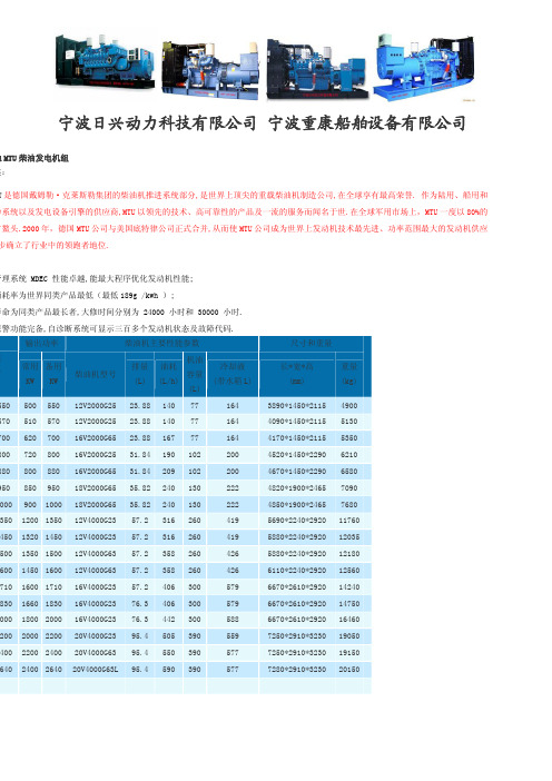 德国奔驰MTU柴油发电机组