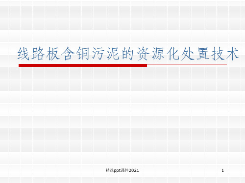 线路板污泥的资源化处理技术ppt课件