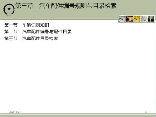 汽车配件与营销第三章-汽车配件编号规则与目录检索PPT课件