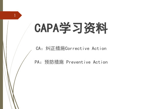 CAPA学习资料ppt课件