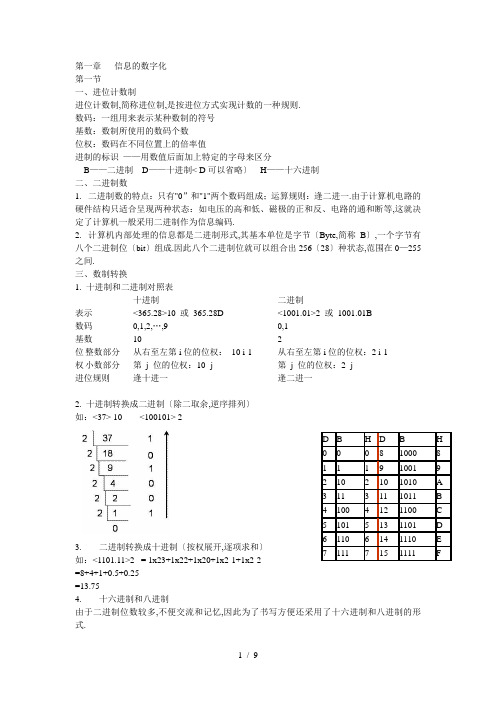 上海高一信息科技基本知识点整理(精华)