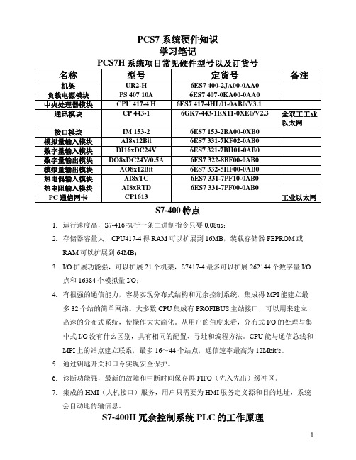 PCS7H系统硬件知识学习笔记