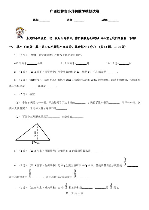 广西桂林市小升初数学模拟试卷