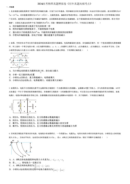 2024高考物理真题模拟卷(历年真题高频考点) (17165)