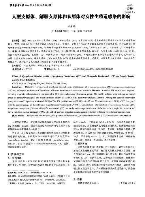 人型支原体、解脲支原体和衣原体对女性生殖道感染的影响