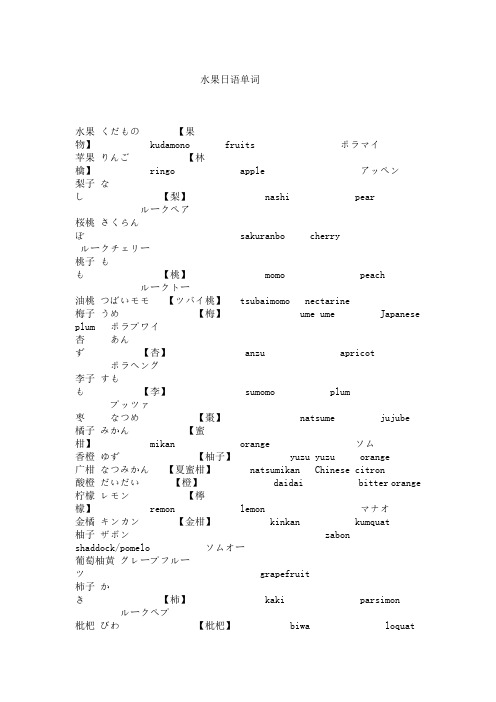 日语单词-水果类