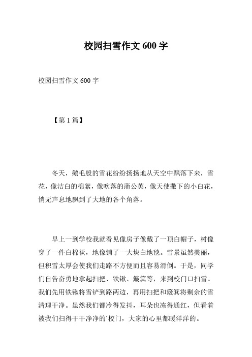 校园扫雪作文600字