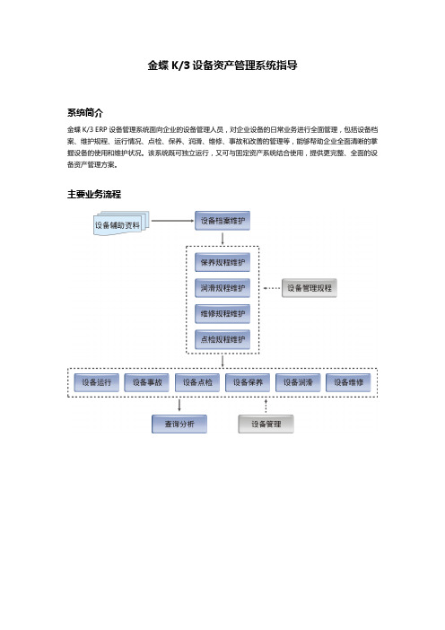 金蝶K3—设备资产管理系统指导