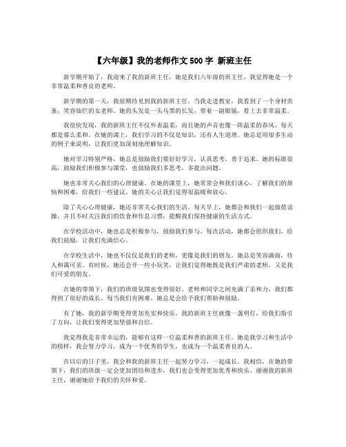 【六年级】我的老师作文500字 新班主任