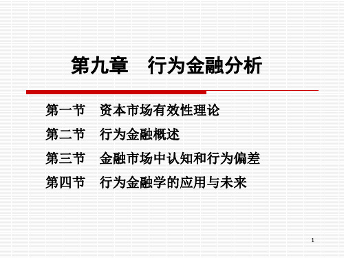 第九章行为金融分析ppt课件