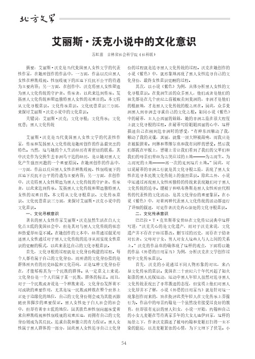 艾丽斯·沃克小说中的文化意识