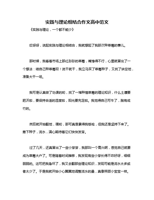 实践与理论相结合作文高中范文