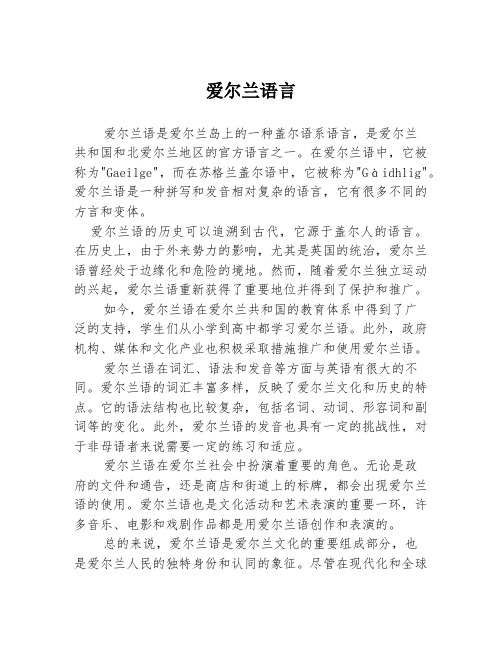 爱尔兰语言