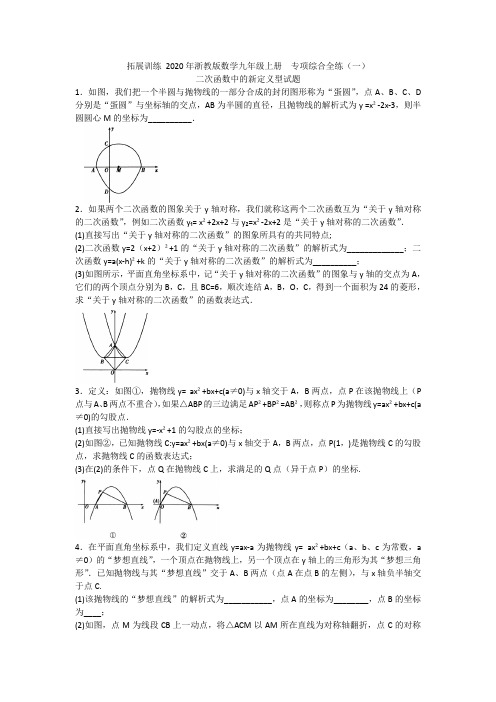 2020年浙教版数学九年级上册  专项综合全练(一)(含答案)