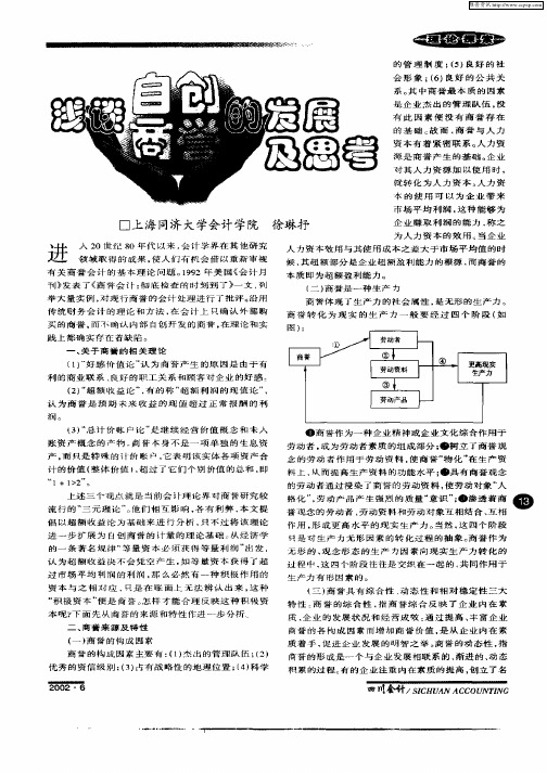 浅谈自创商誉的发展及思考