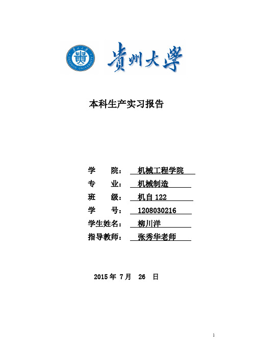 贵州大学本科生产实习报告 -川