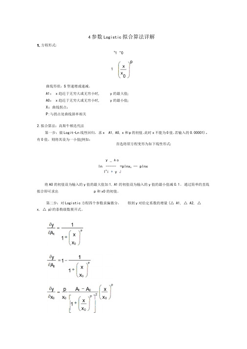 4参数Logistic拟合算法