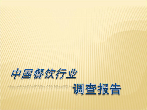 中国餐饮行业调查报告课件PPT