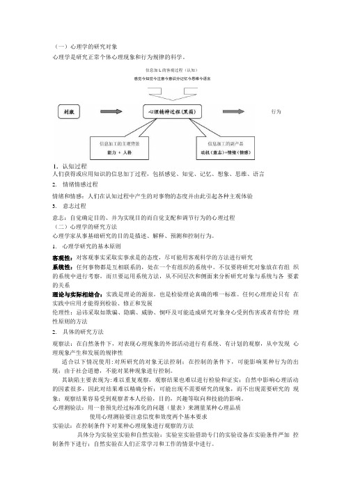 【精品】普通心理学部分复习资料整理一.doc