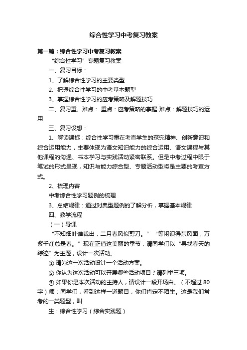 综合性学习中考复习教案