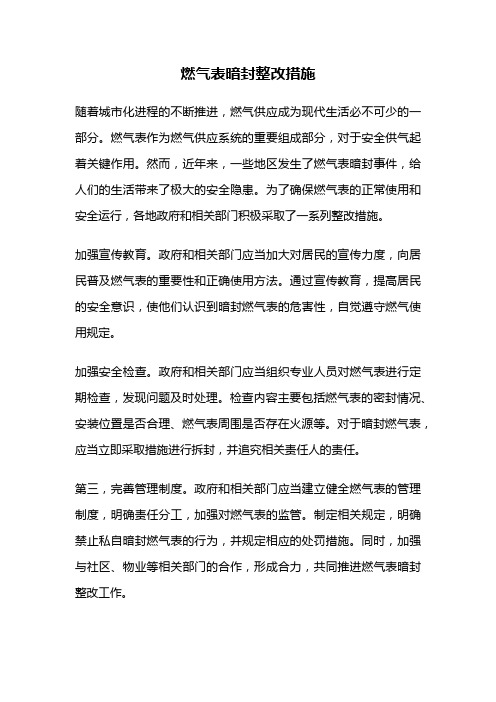 燃气表暗封整改措施