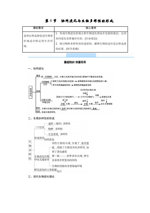 2022-2023学年 必修2 人教版 协同进化与生物多样性的形成 教案