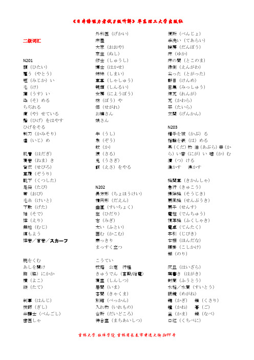 《日本语能力考试1+2级听解》单词汇总