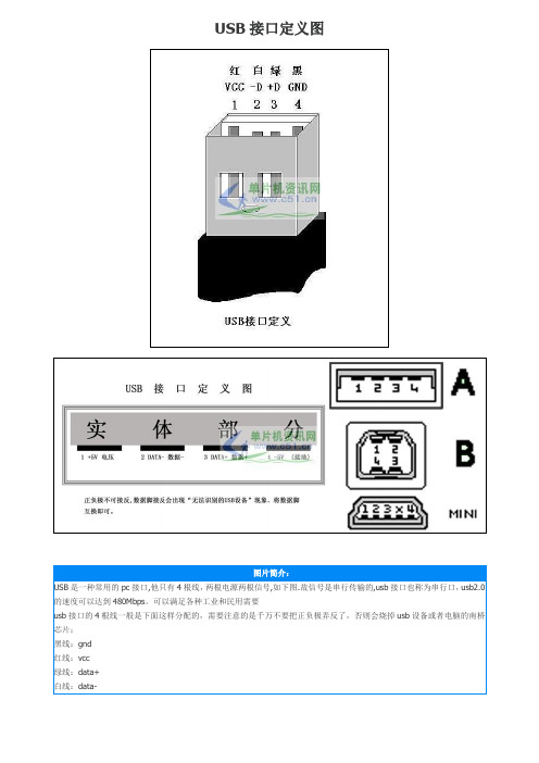 USB接口定义图