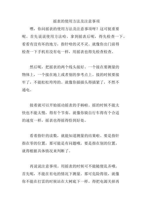 摇表的使用方法及注意事项