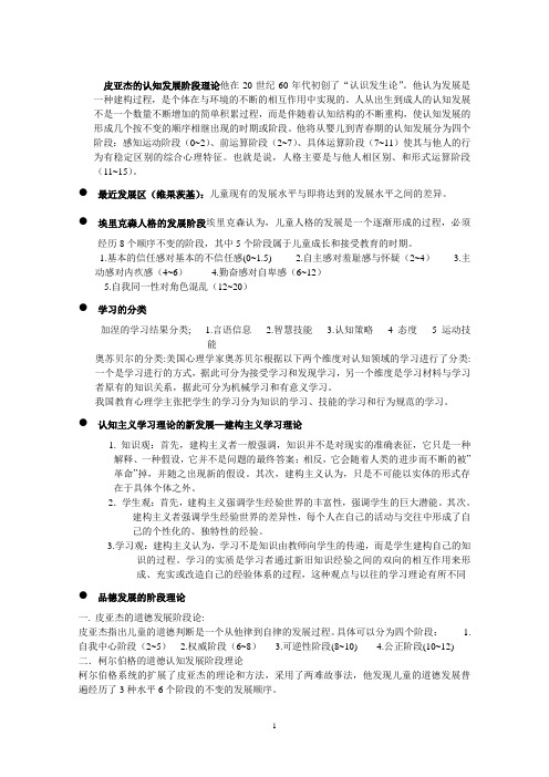 2014-2015年教师招聘考试——教育心理学学说论