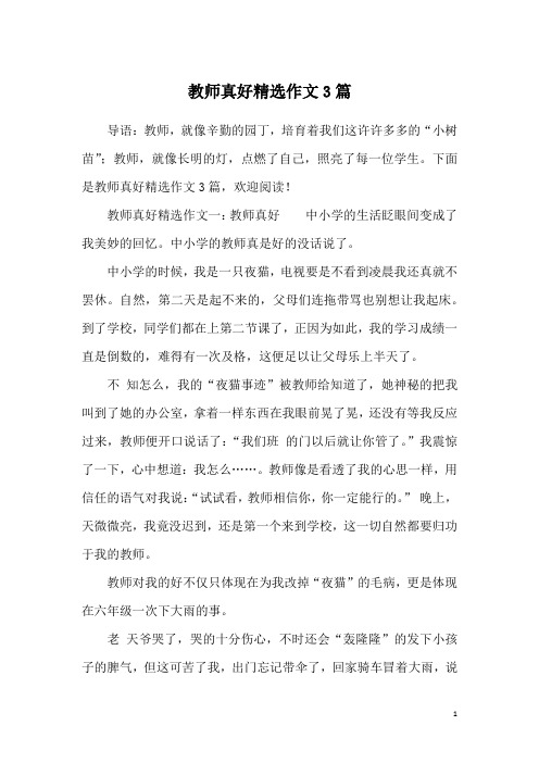 教师真好精选作文3篇