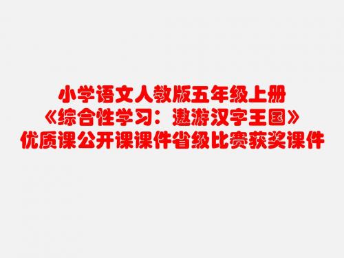 小学语文人教版五年级上册《综合性学习：遨游汉字王国》优质课公开课课件省级比赛获奖课件