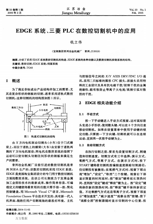 EDGE系统、三菱PLC在数控切割机中的应用