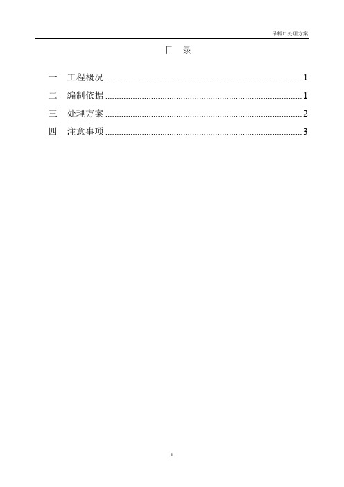 地下室吊料口做法方案