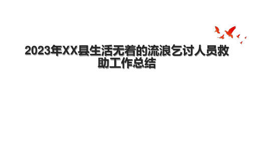 2023年XX县生活无着的流浪乞讨人员救助工作总结