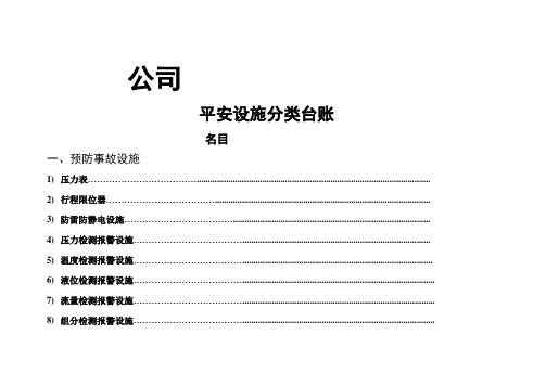 安全设施台账模版