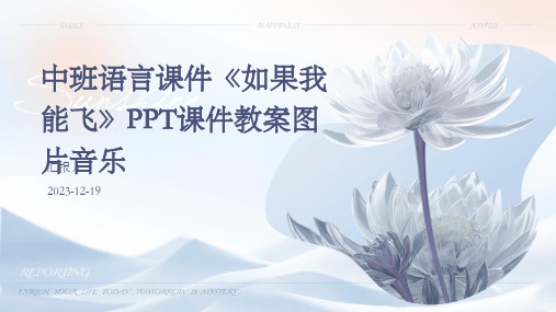 中班语言课件《如果我能飞》PPT课件教案图片音乐