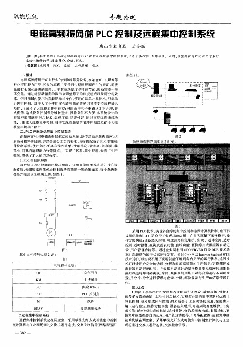 电磁高频振网筛PLC控制及远程集中控制系统