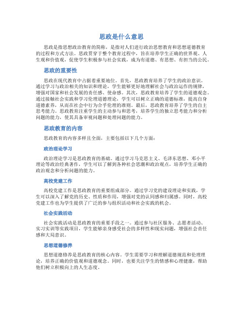 思政是什么意思