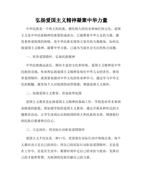 弘扬爱国主义精神凝聚中华力量