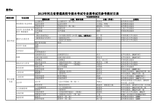 2013年河北省普通高校专接本考试专业课考试用参考教材