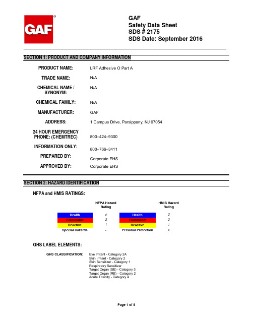 GAFSafetyDataSheetSDS2175SDSDateDecember2014