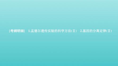 2020年高考生物一轮复习第五单元第15讲基因的分离定律课件(必修2)