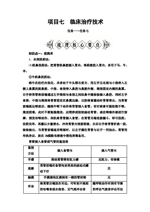 兽医基础 模块5畜禽疾病诊疗技术 项目7临床治疗技术