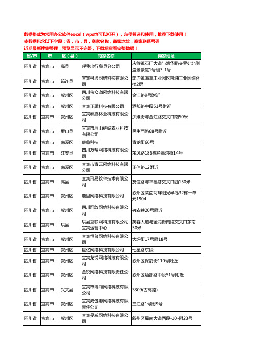 2020新版四川省宜宾市网络科技有限公司工商企业公司商家名录名单黄页联系电话号码地址大全43家