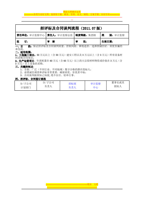 集团招评标及合同谈判流程