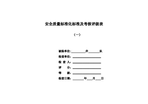 煤矿安全质量标准化标准及考核评级表