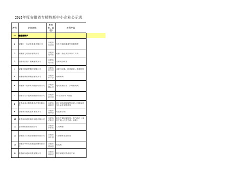 2013年度专精特新中小企业